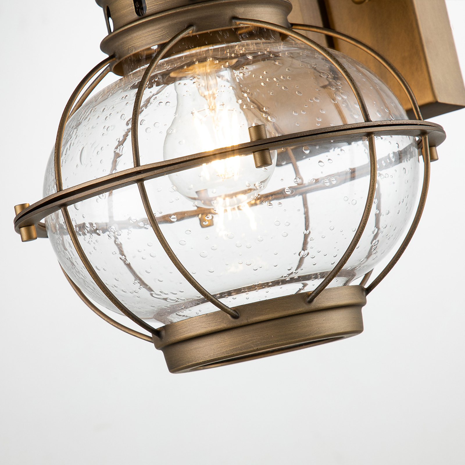 Venkovní nástěnná lampa Bridgeton mosaz Ø 22,8 cm