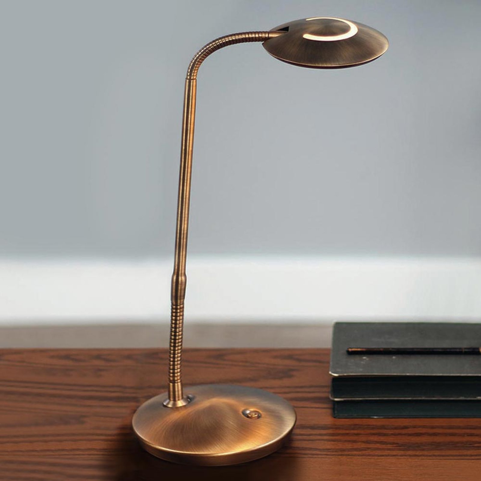 Sa dimerom - LED stolna lampa Zenith bronze