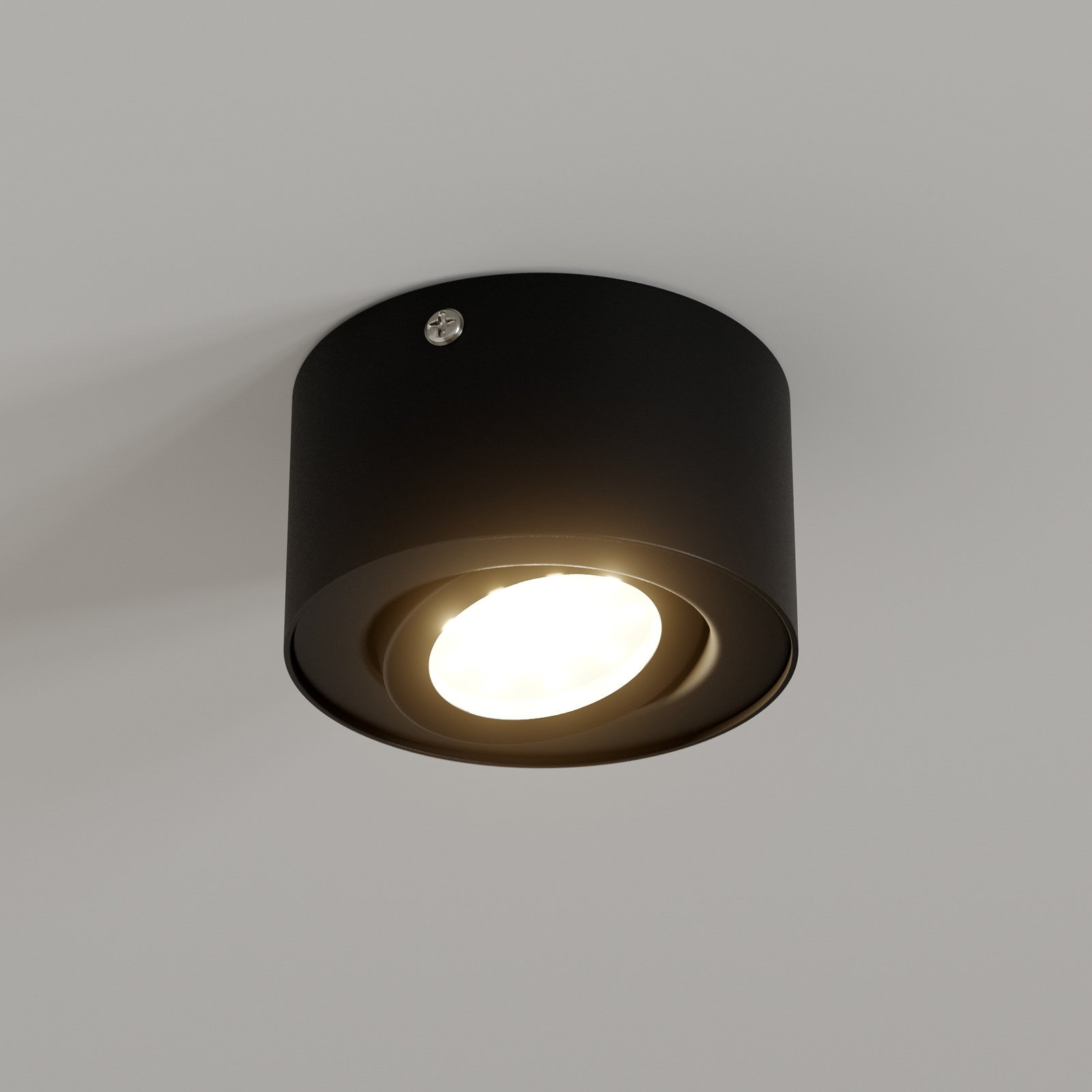 LED-takspotlight i rør, svart