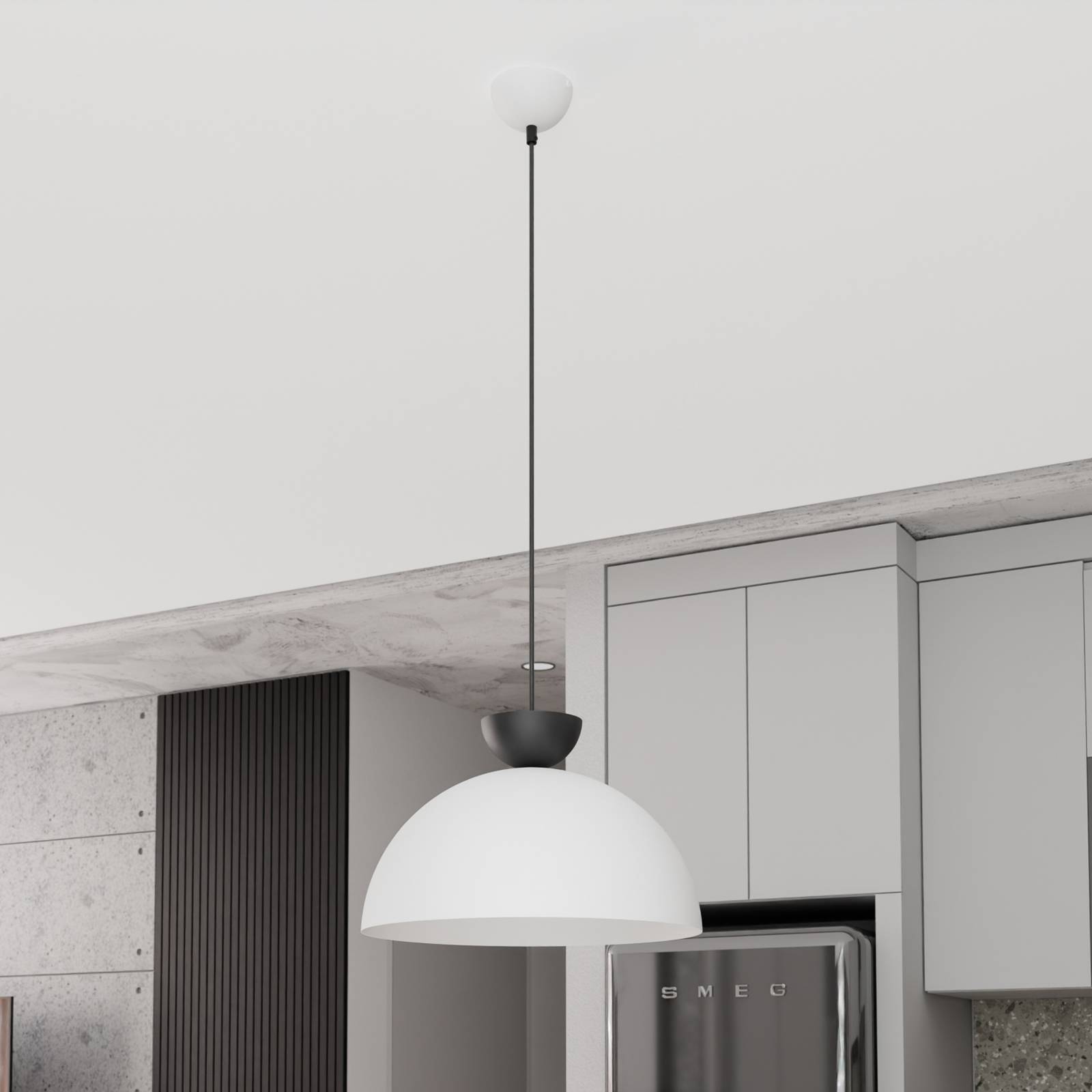 Pendellampe Lunaro, weiß, Ø 40 cm, Metall günstig online kaufen