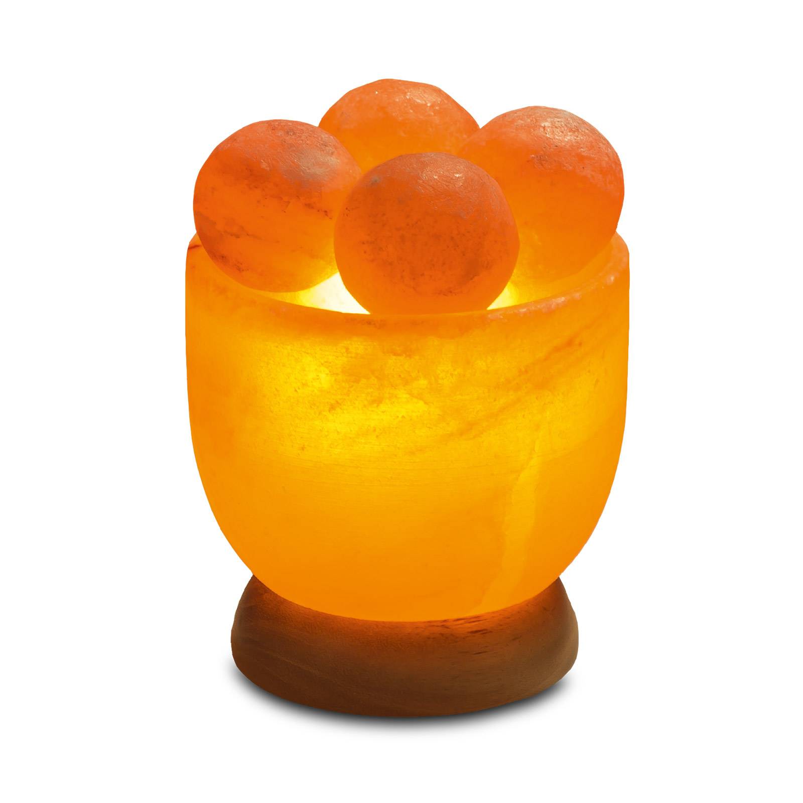 Image of Bol de cristal de sel avec boules de massage, rond 4041678013769