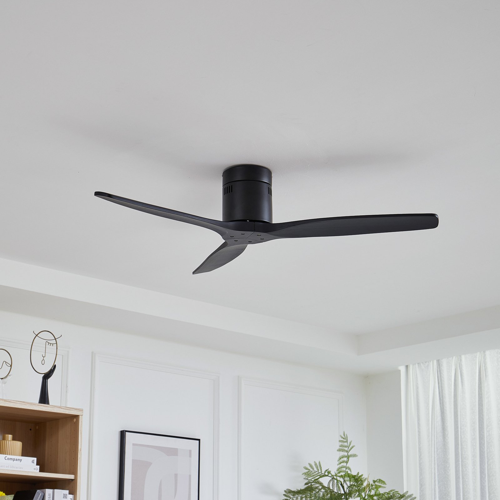 Lucande Deckenventilator Vindur, schwarz, DC, leise, 132 cm