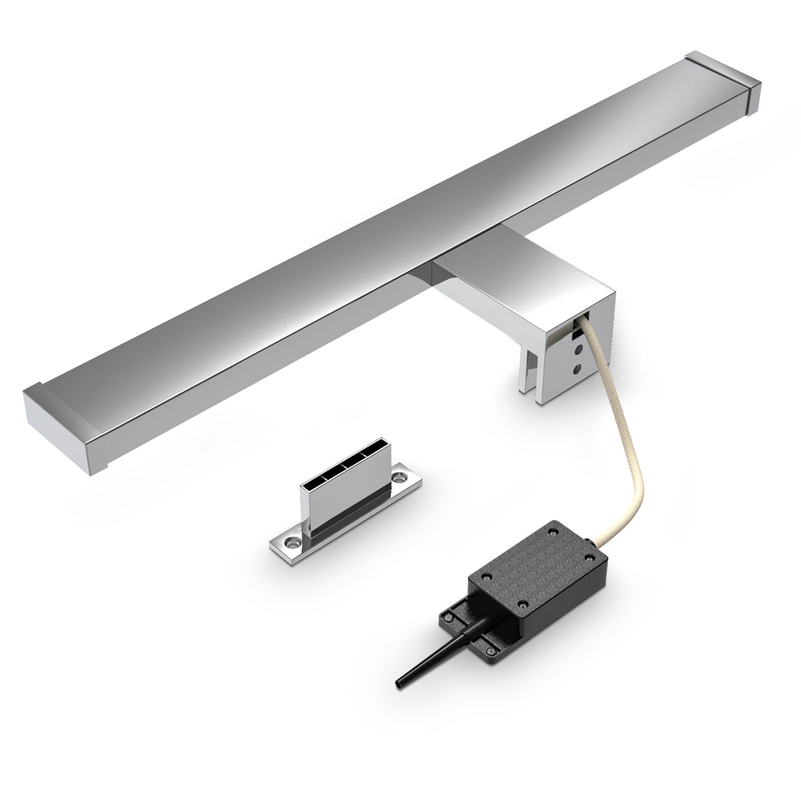 LED wandlamp BKL1230, chroom/wit, breedte 40 cm, metaal, IP44 LED wandlamp BKL1230, chroom/wit, breedte 40 cm, metaal, IP44