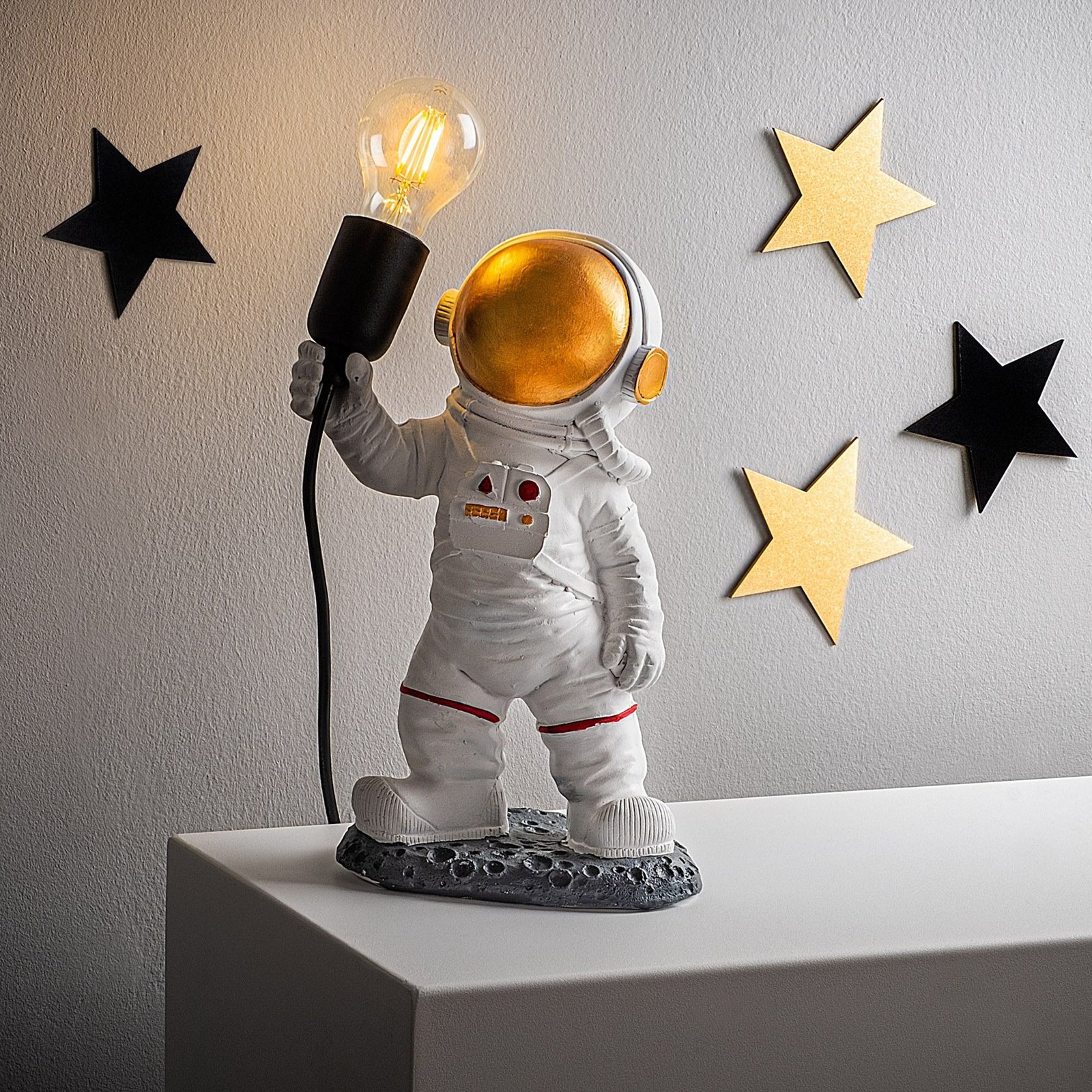 Astronaut-1 table lamp, white, polyester, height 32 cm