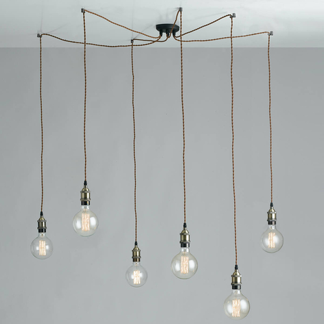Groove, edderkopplignende pendellampe, vintagestil