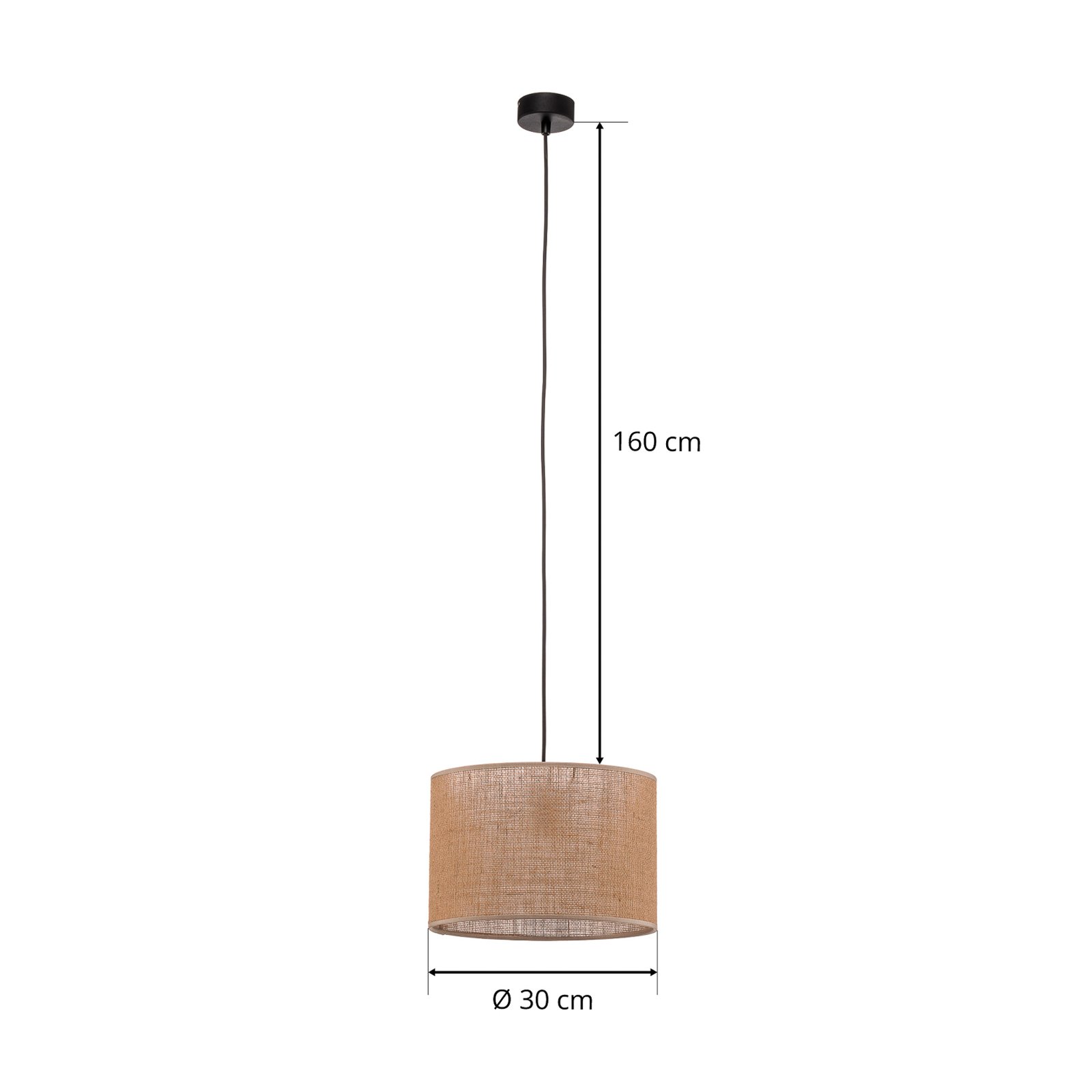 Juta pendant light, 1-bulb Ø 30 cm