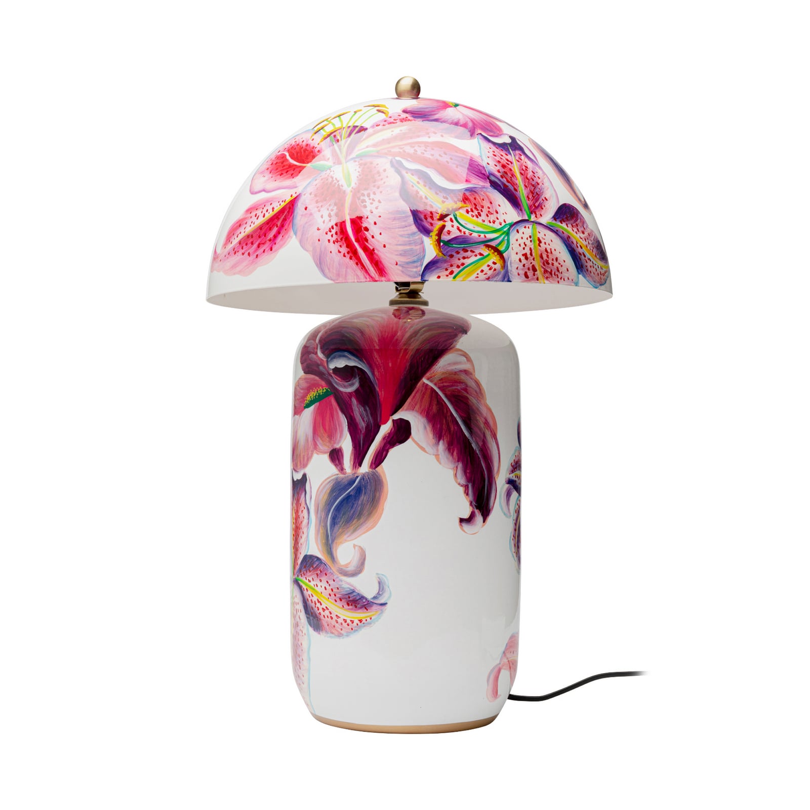 KARE bordlampe Lillies, flerfarget, porselen, E27, 62 cm