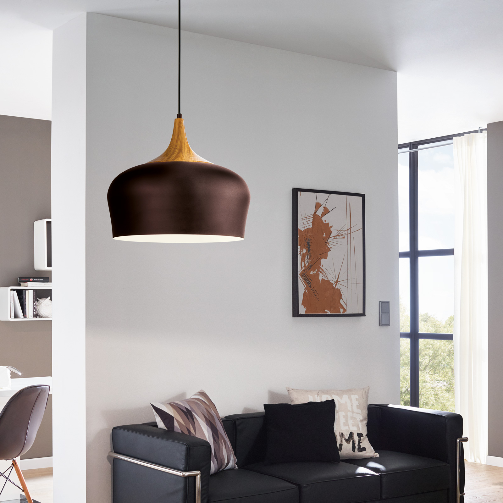 Obregon - elegant pendant lamp in brown