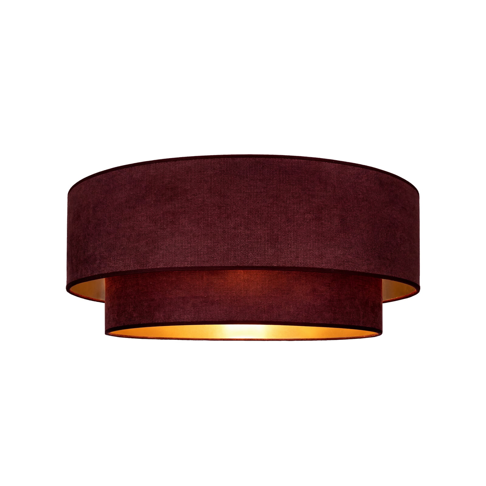 Plafonnier bohème, rouge foncé/doré, Ø 60 cm, tissu, E27 - Duolla Plafonnier bohème, rouge foncé/doré, Ø 60 cm, tissu, E27 - Duolla