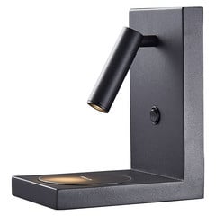Zanzibar Aplique de pared LED con brazo de lectura, negro