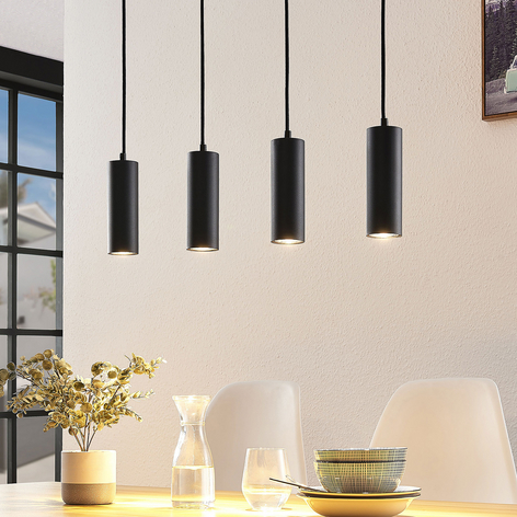 Lindby Joffrey -riippuvalaisin, 4-lamp., musta