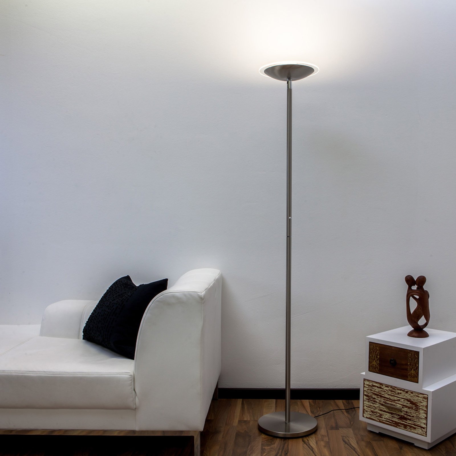 Malea - LED-uplight lampe, nikkel matt