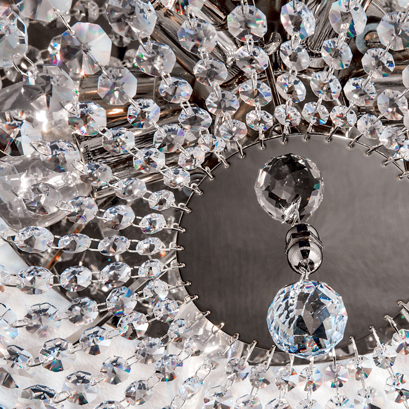 SHERATA krómozott kristály mennyezeti lámpa, 45 cm