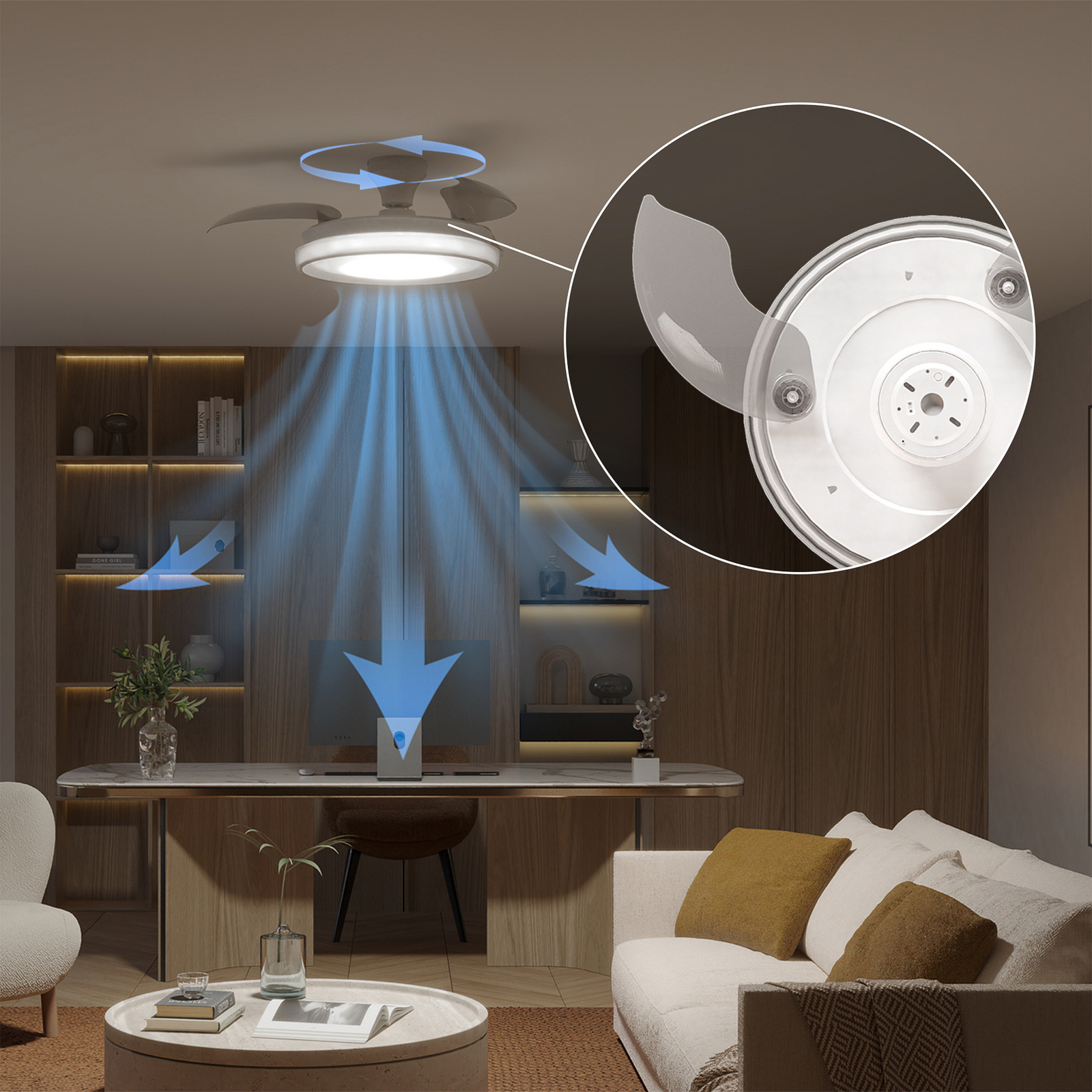 Wentylator sufitowy LED Philips Bliss, biały, zasilanie prądem stałym, cichy