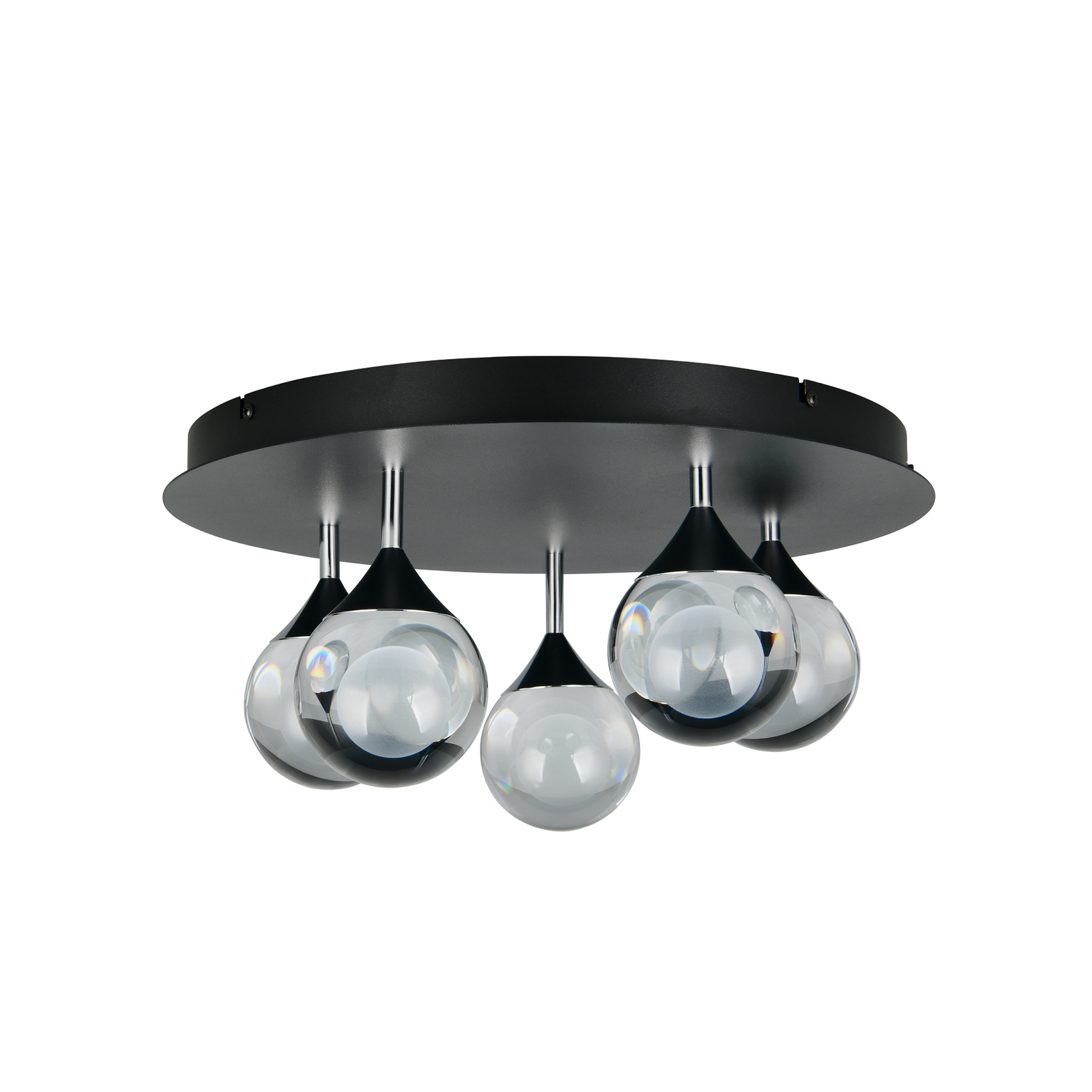 LED griestu lampa „Calista“, hromēta, Ø 43 cm, metāls/stikls, 5 spuldzes LED griestu lampa „Calista“, hromēta, Ø 43 cm, metāls/stikls, 5 spuldzes
