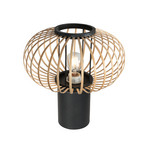 Galda lampa „Bloeba“, melna, ar bambusa kātiem, Ø 31 cm