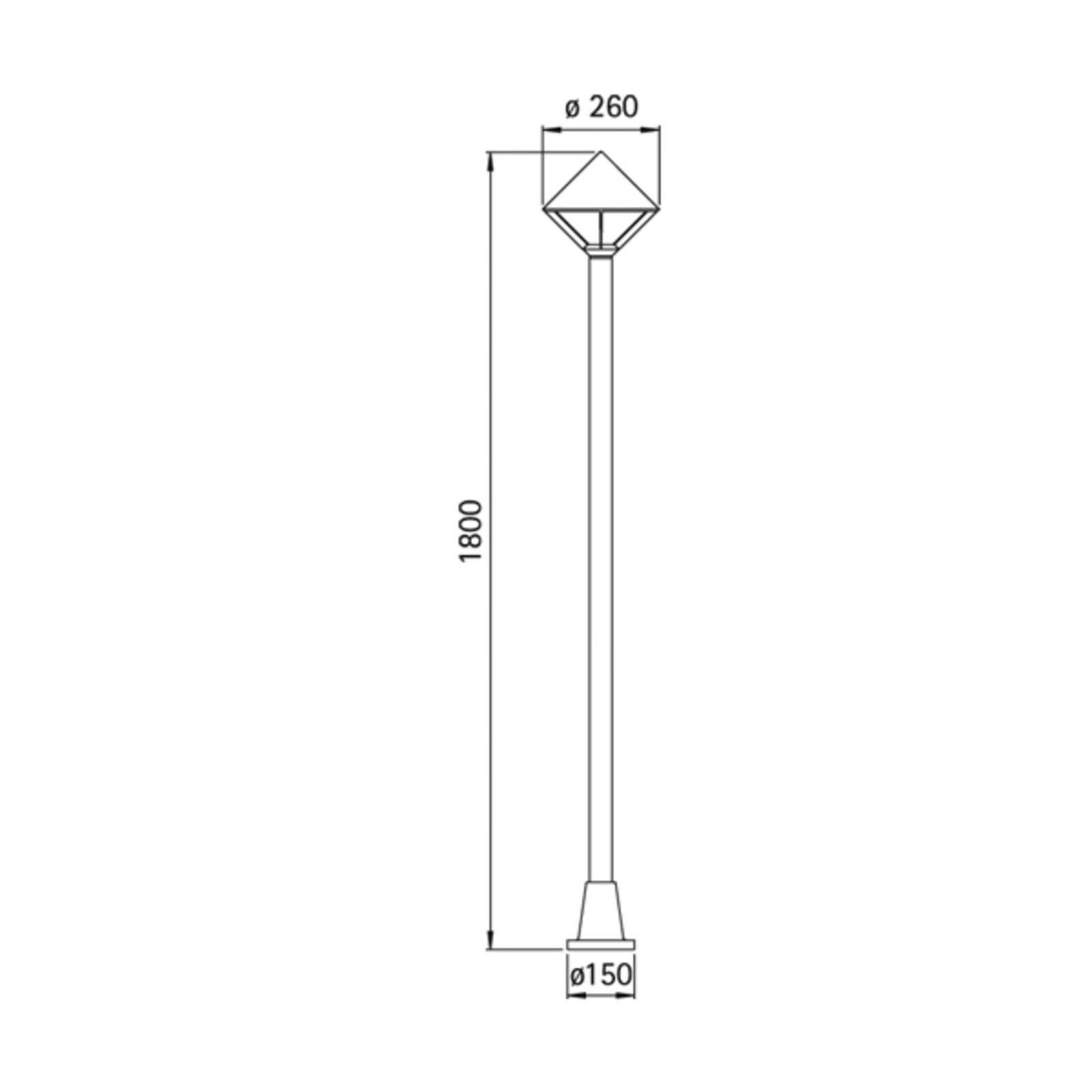 Modern lamp post 179, black