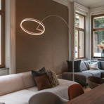 SLV LED-Stehlampe One Bow FL, Stahl, Höhe 232 cm, CCT