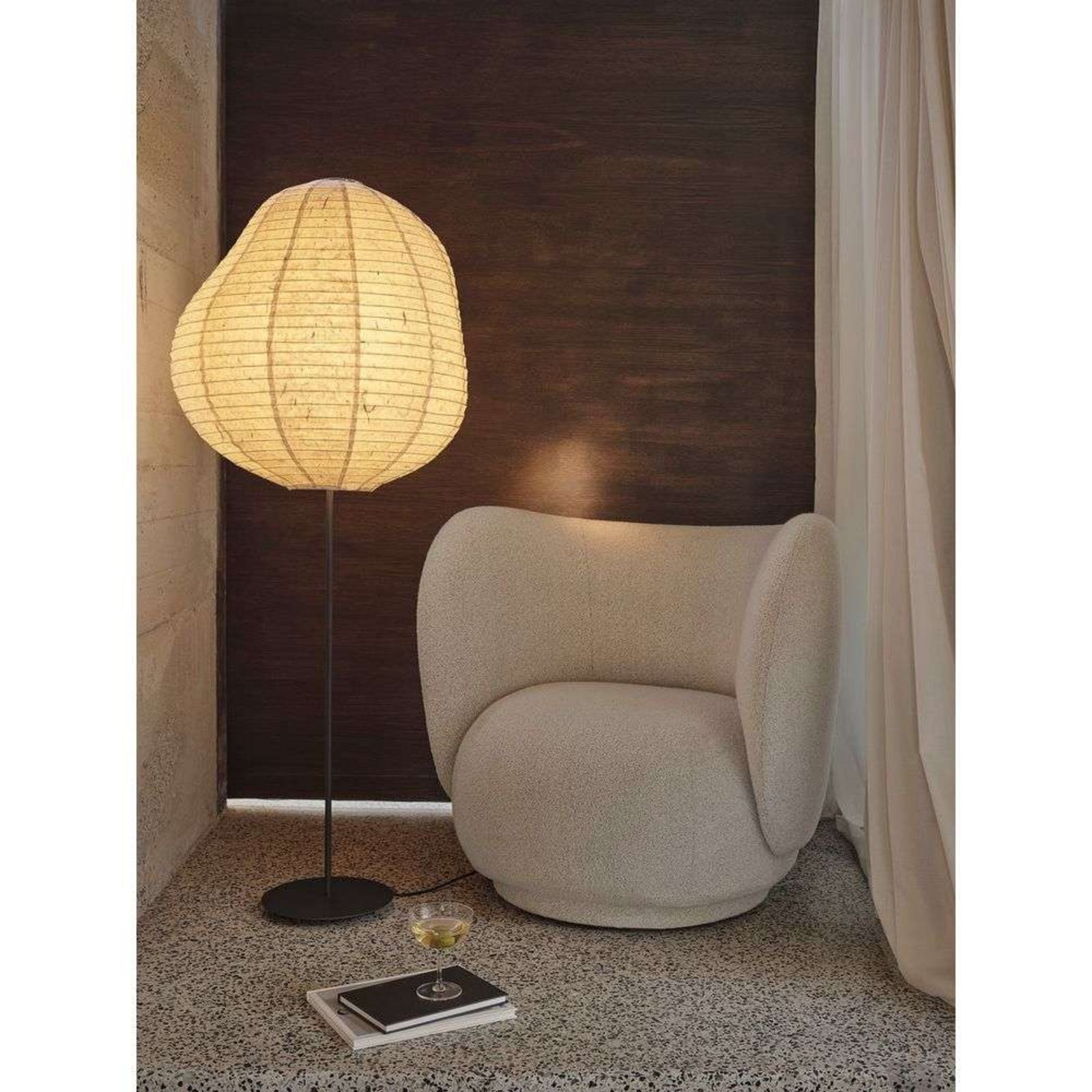 Kurbis Lampadar Tall Natural/Negru - Ferm Living