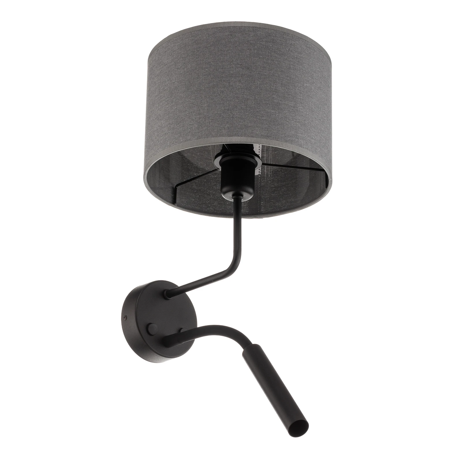 Aplique de pared Hotel Plus con brazo de lectura, gris