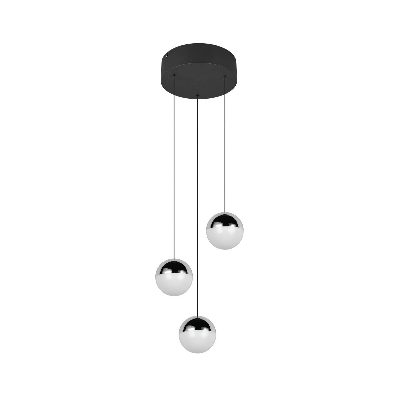 LED-Hängeleuchte Senta, chromfarben, Ø 25 cm, 4.000 K 3-flg.