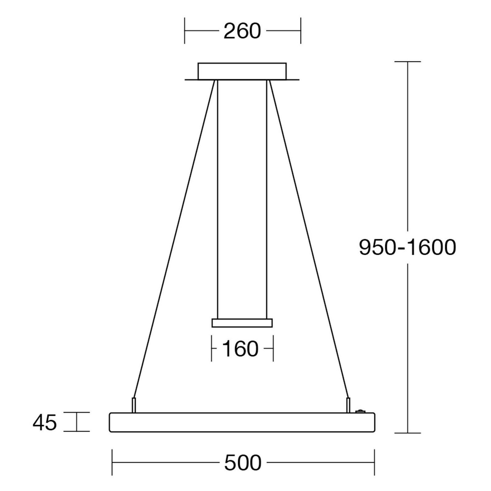 HerzBlut Leonora LED-Hängelampe KlickDim, 50x50cm