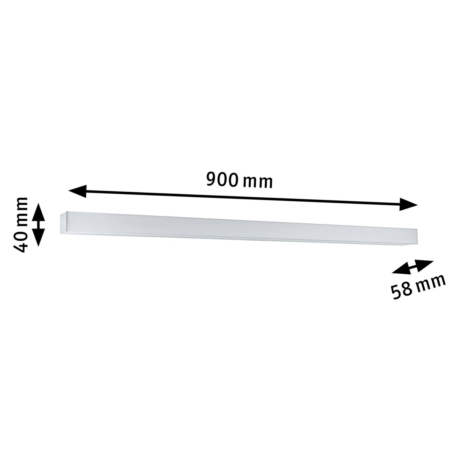 Tova LED Wandleuchte TW 8,7W IP44 Dim. Chrom/Weiß - Paulmann
