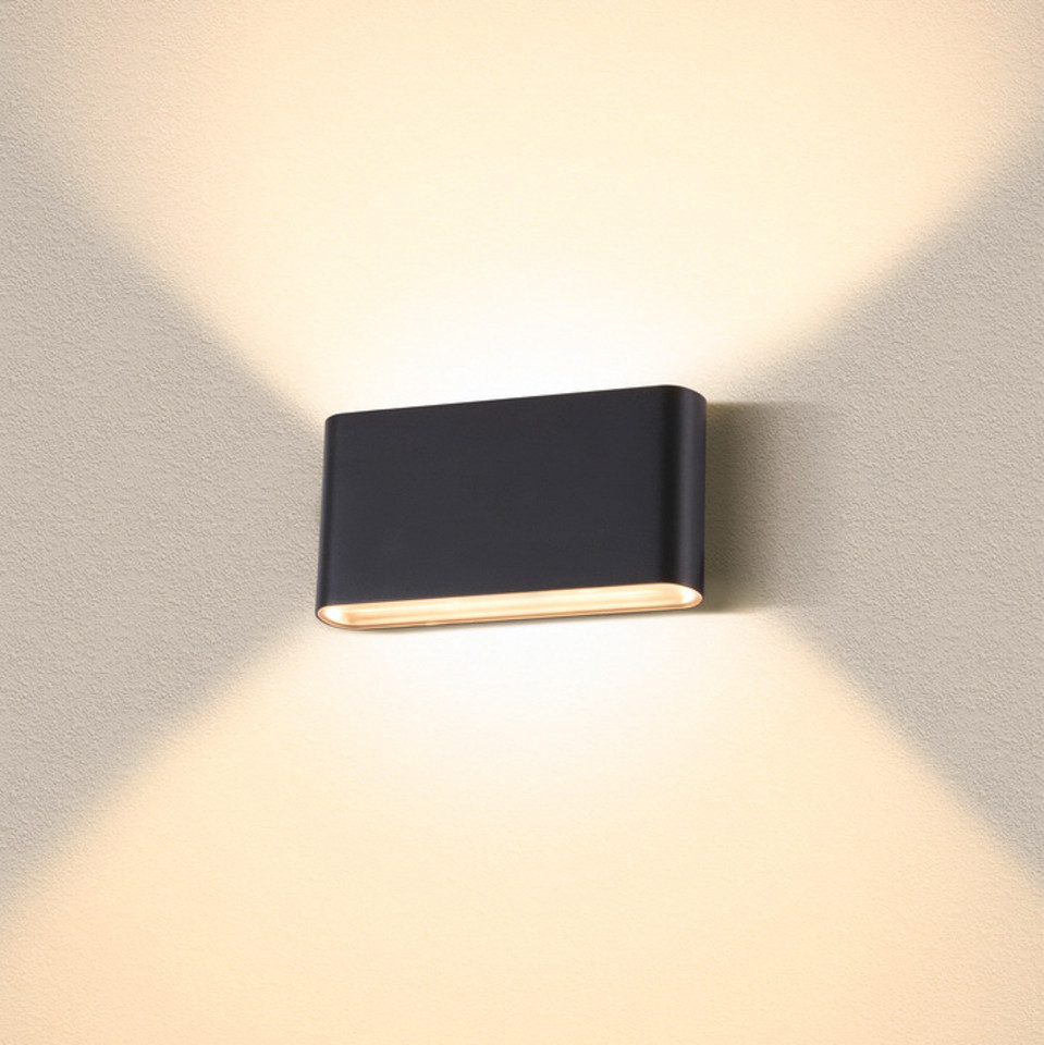SLV Oval 18 LED-utomhusvägglampa IP65, svart från SLV