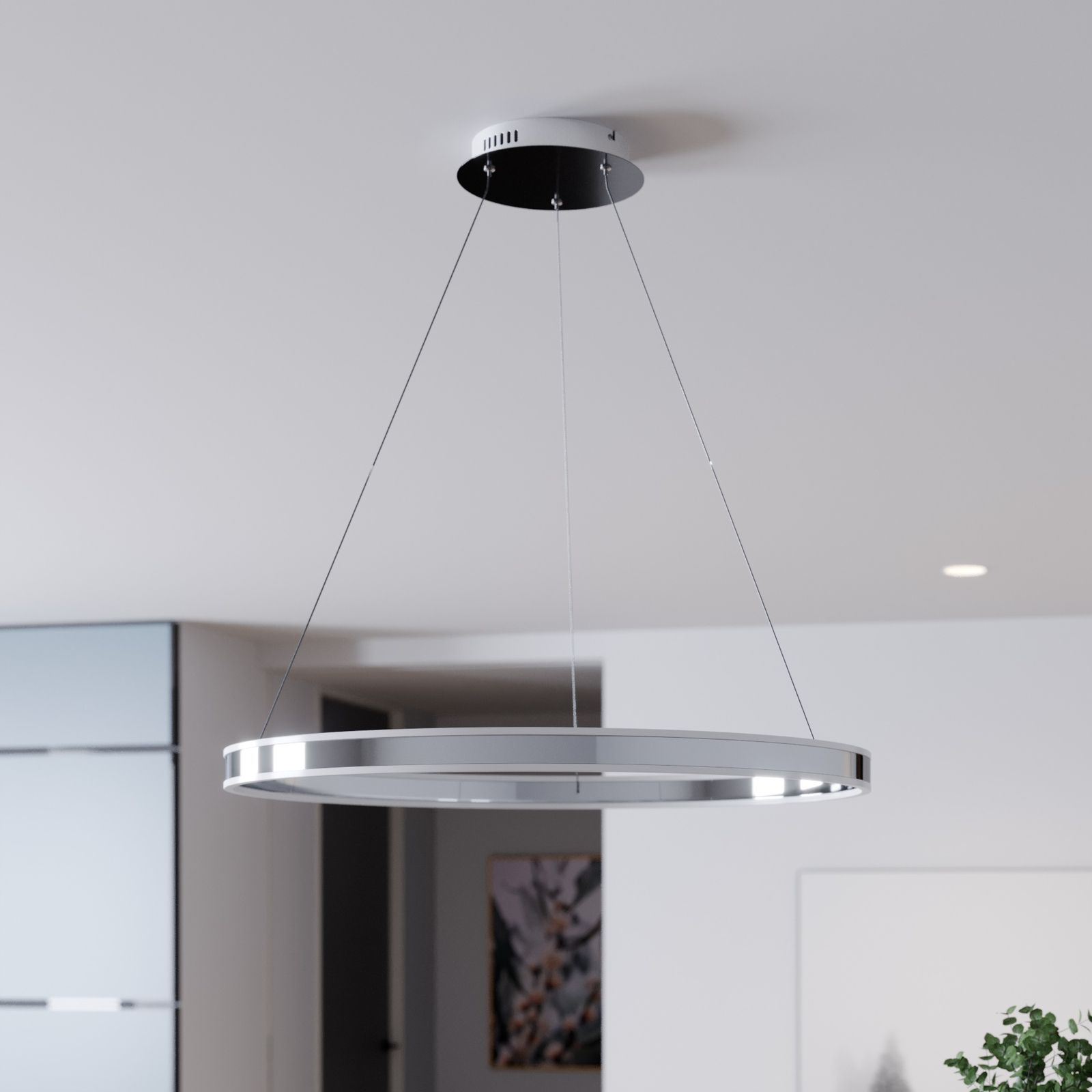 Lyani Pendant Ø80 Chrome/White - Lucande