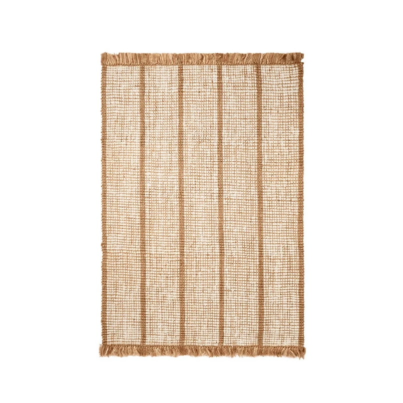 ferm LIVING - Athens Stripes Teppich 140x200 Natural/Off-White