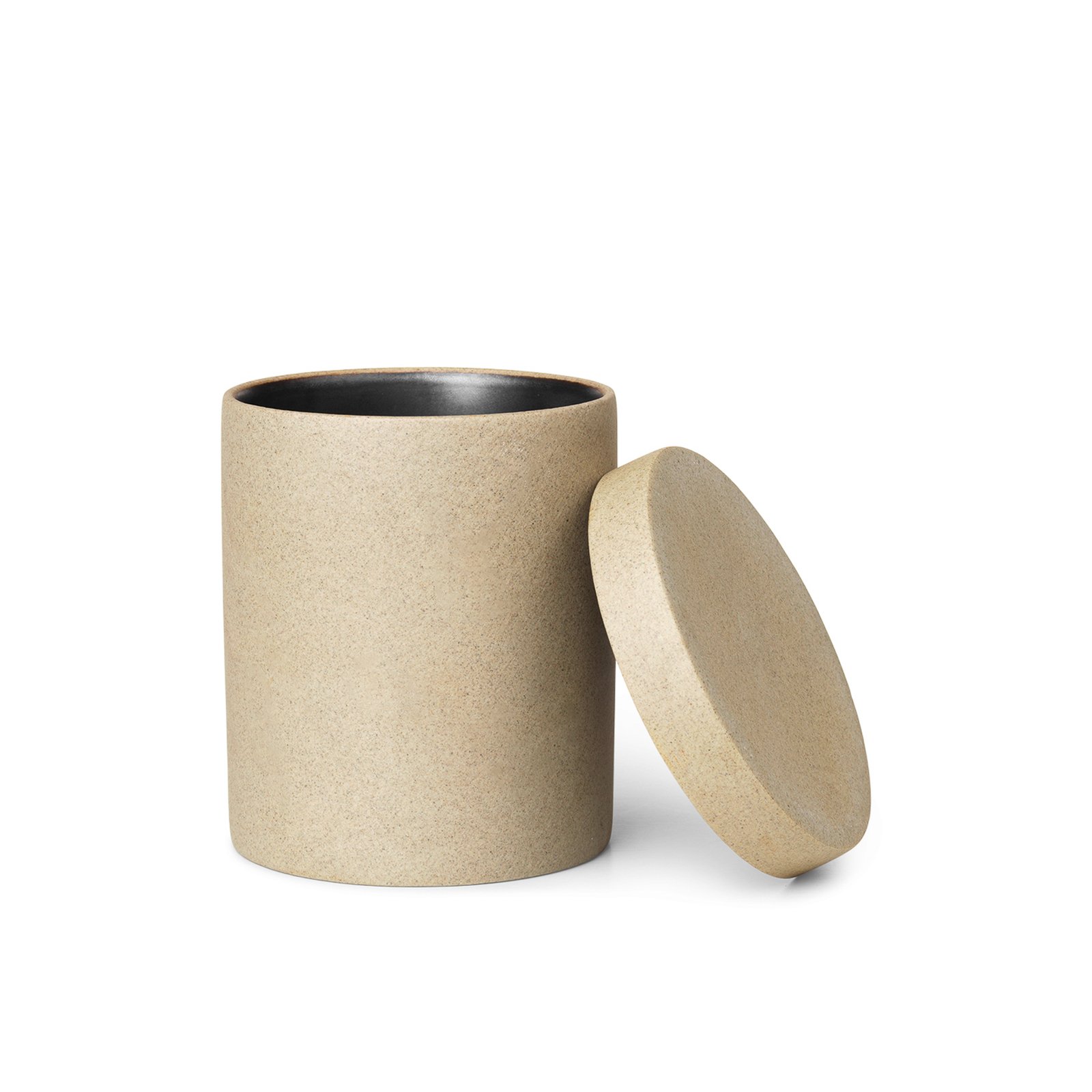 ferm LIVING Recipiente Bon, altura 10,5 cm, bege, porcelana