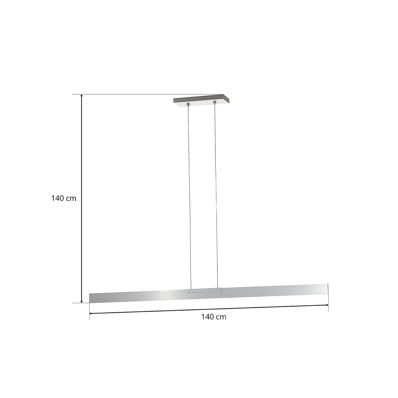 Bopp Nano – LED-hänglampa, aluminium 140 cm