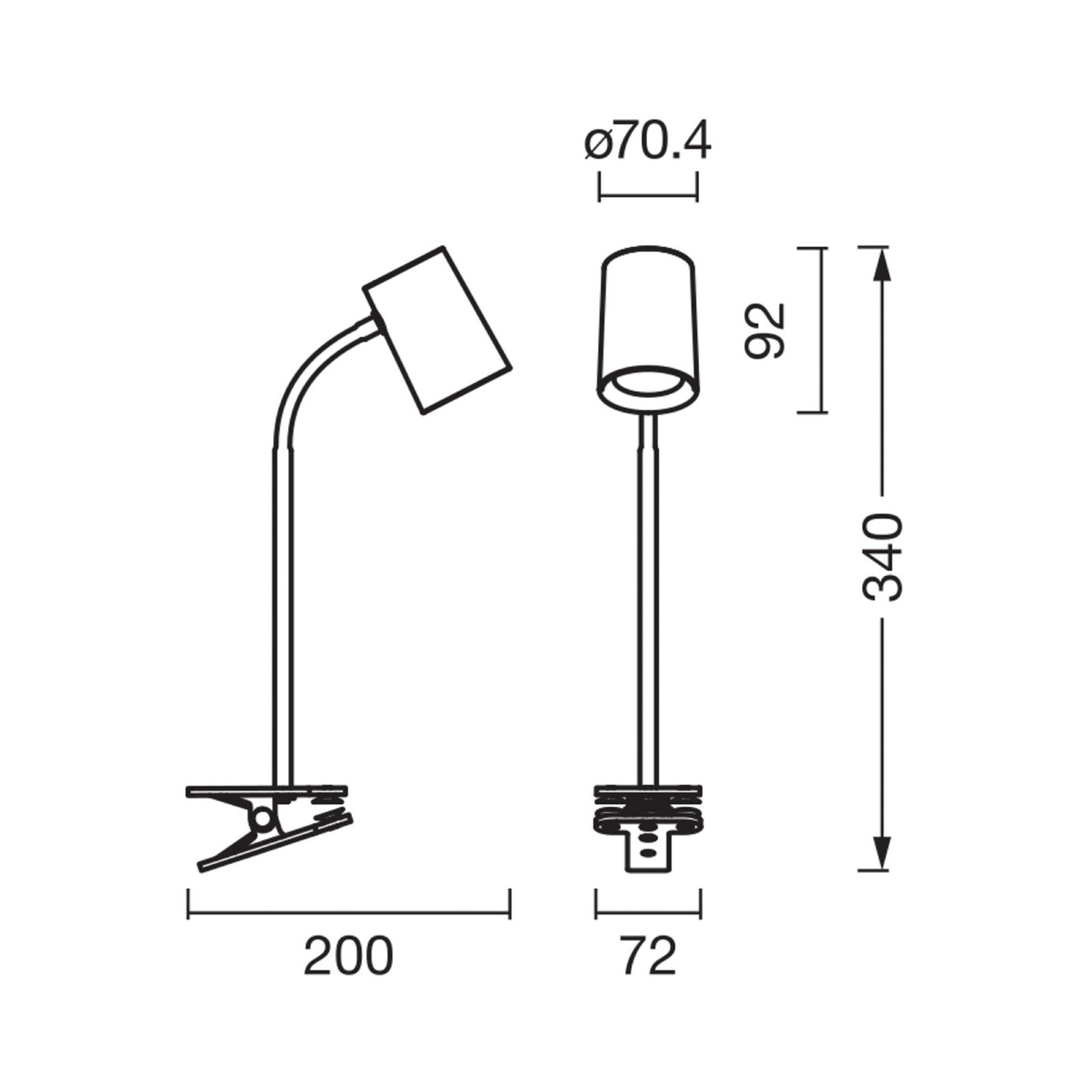 Lampa cu clemă OSRAM Office Line Desk Trapezium Clip gri GU10