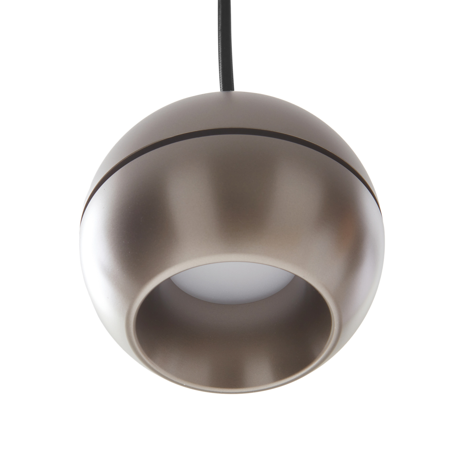 Lucande Suspension LED Plarion, couleur nickel, aluminium, Ø 9 cm
