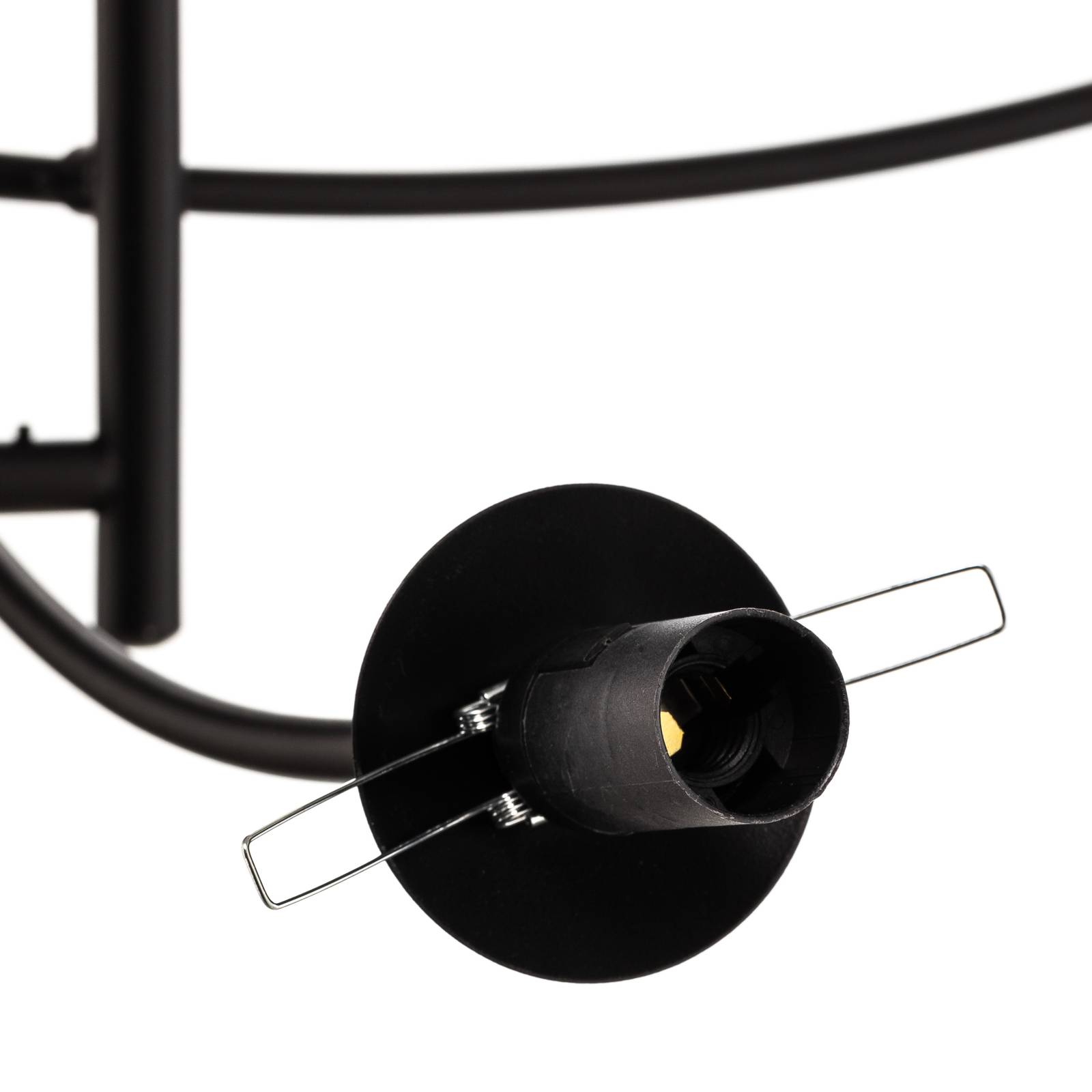 Lampa sufitowa Hunter, czarna/opalowa, 4-pkt.