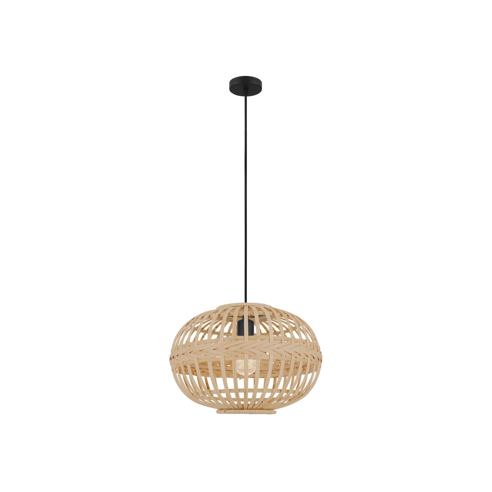 Lampa wisząca Amsfield z bambusa, owalny kształt Lampa wisząca Amsfield z bambusa, owalny kształt