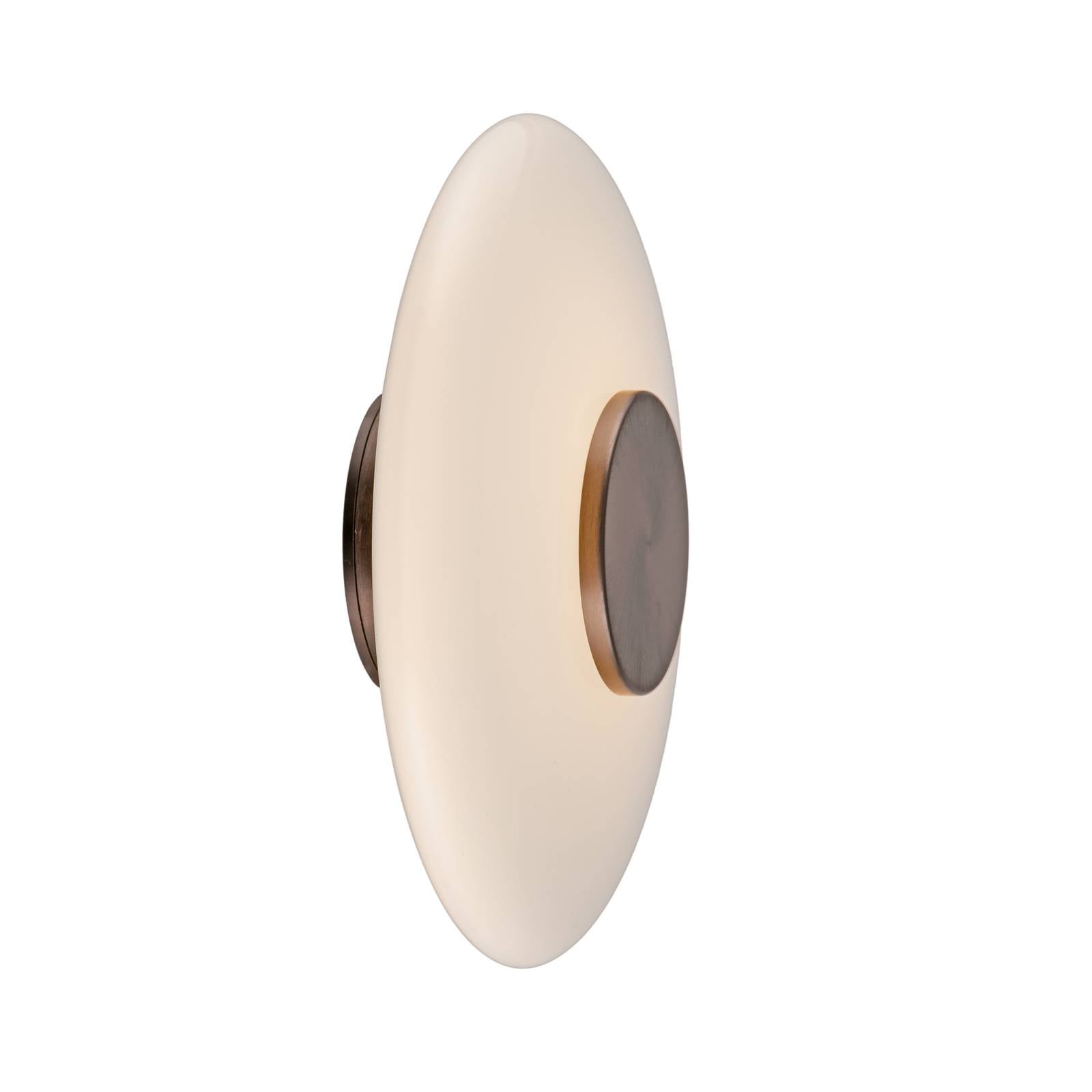 PURE LED-Wandlampe Vitrum braun opal Glas Aluminium Ø 22 cm
