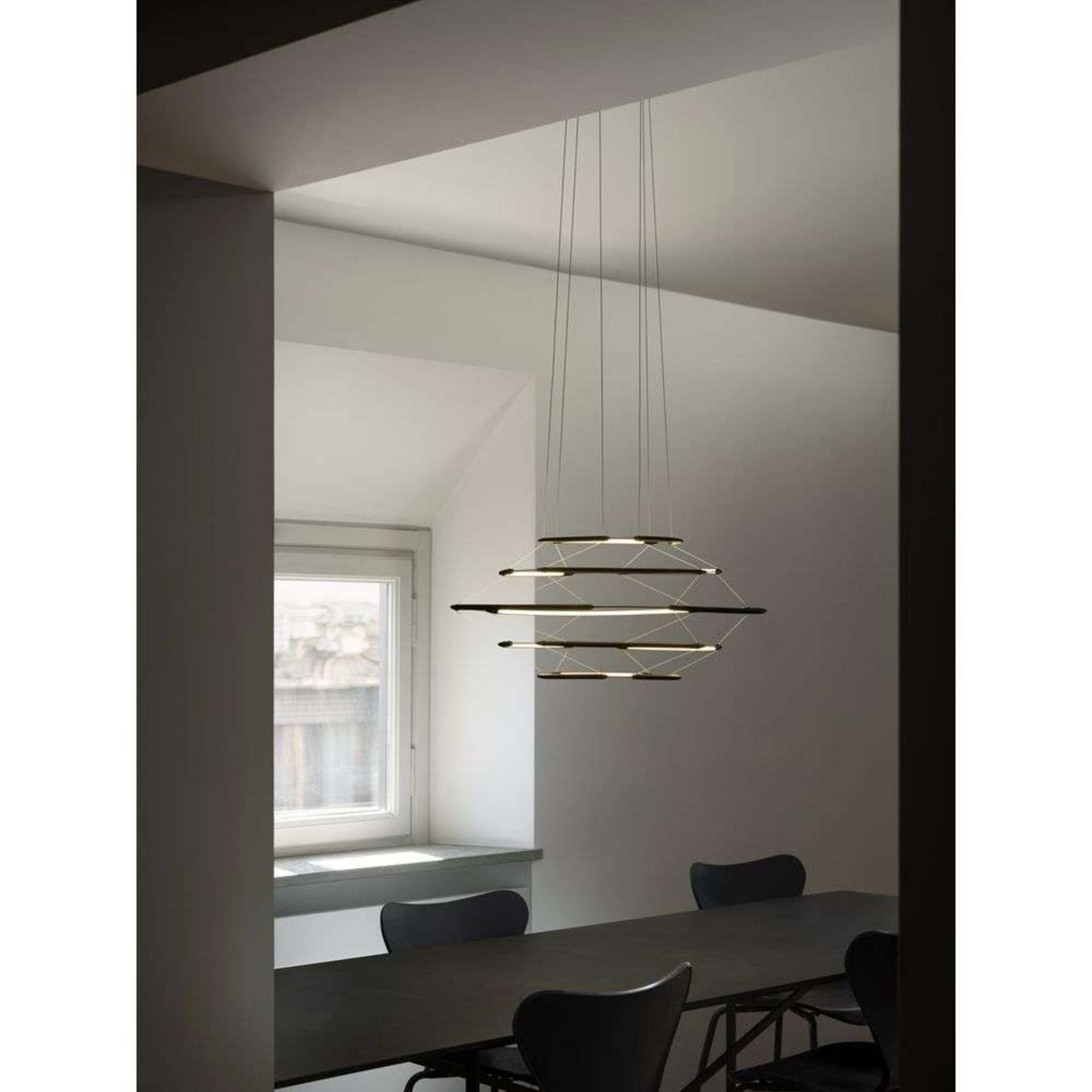 Drop 5 Pendel Matte Black Nemo Lighting - Spisestue - Plastik - Ring