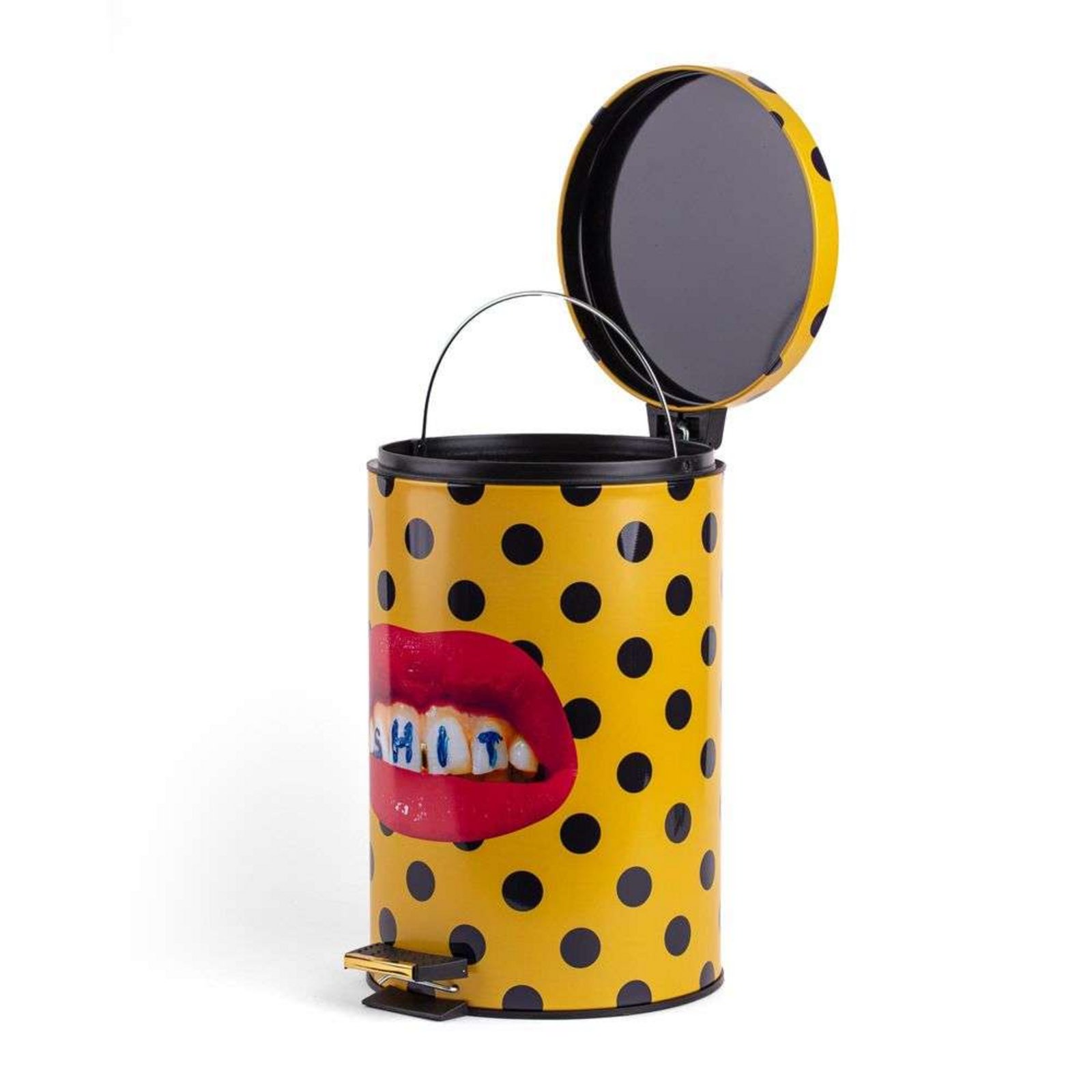 Shit Toiletpaper Home Dustbin Ø 20,5xH27,5 Yellow/Black/Multicolor - Seletti