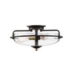 Griffin Ceiling lamp bronze/clear, 3-bulb