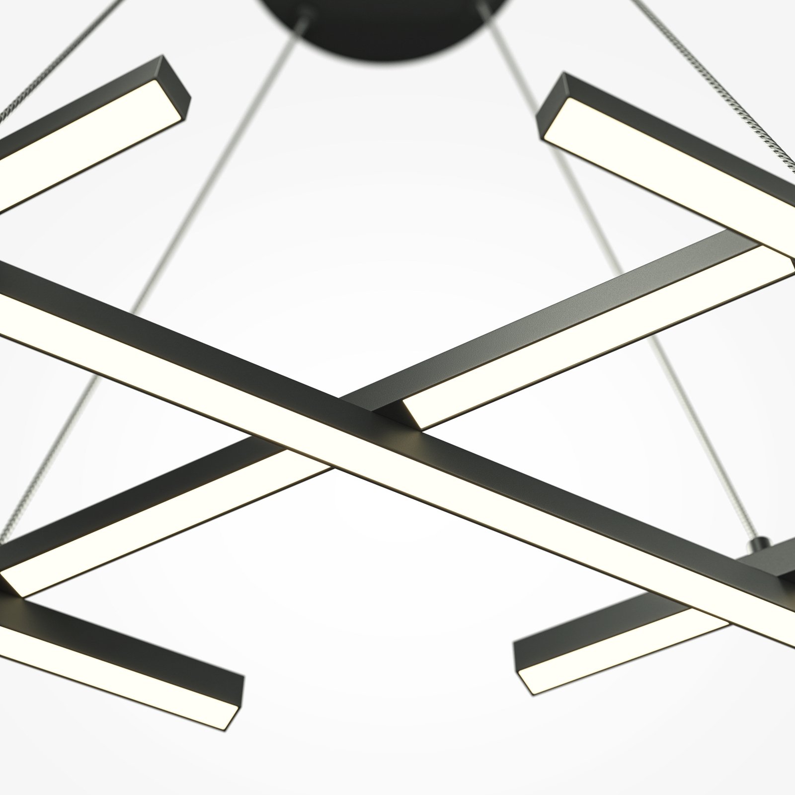 Maytoni Suspension LED Halo, noir, longueur 103,5 cm