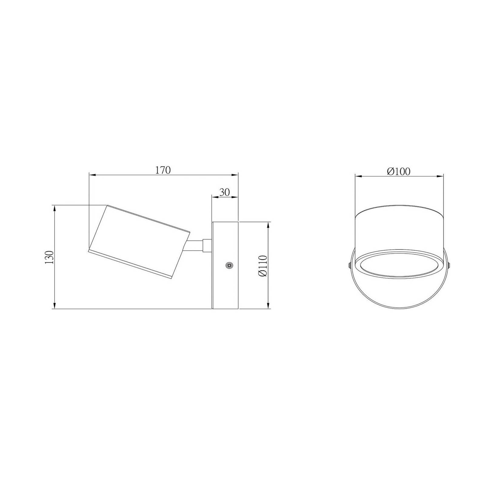 LED-Wandleuchte Gian, taupe, Breite 11 cm, Metall günstig online kaufen
