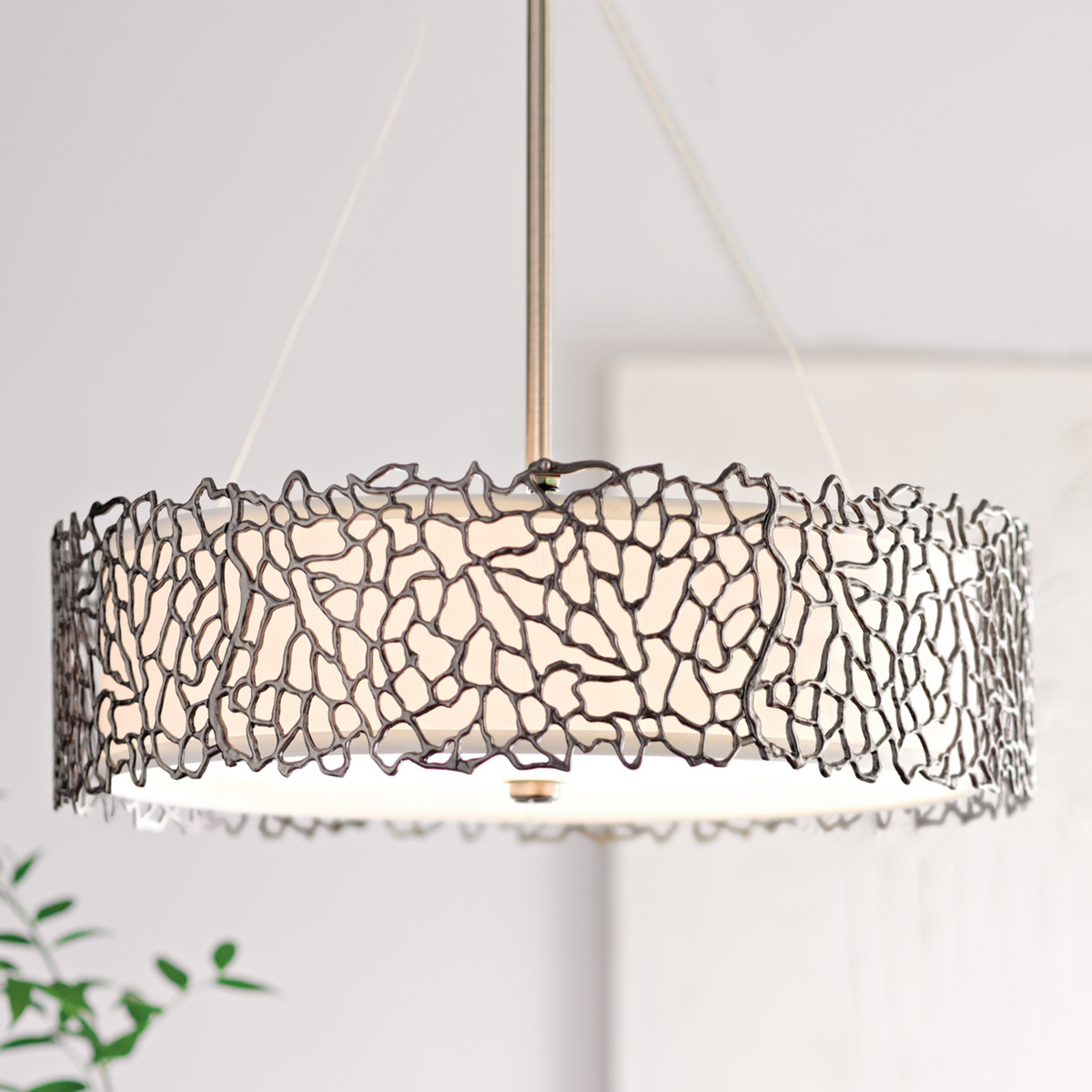 Závesná lampa Silver Coral 55,9 cm