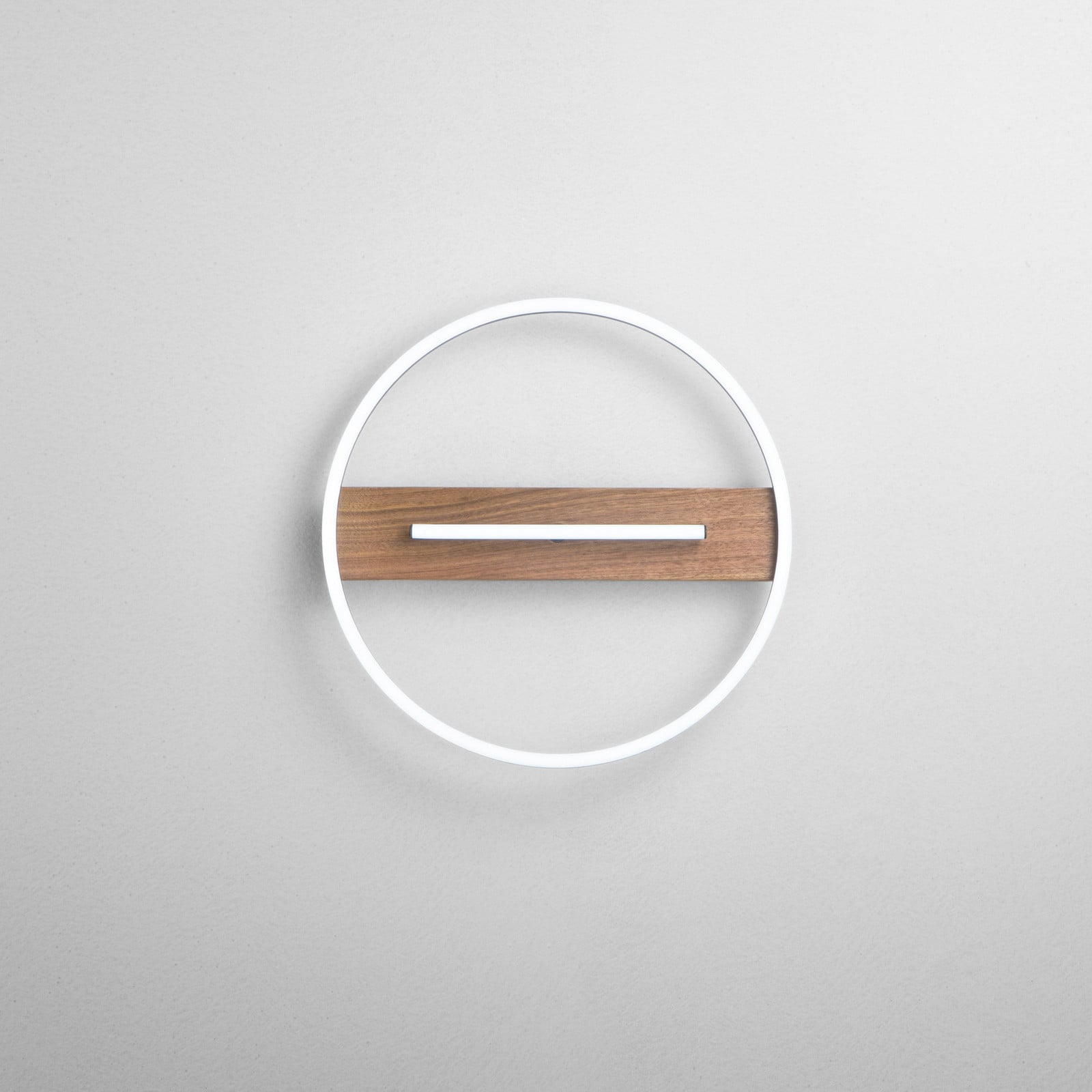 Luce Ambiente Design Aplică de perete cu LED Azimuth Ø 40 cm negru/culoarea lemnului metal - Camera de zi / sufragerie - Modern - negru lemn închis la culoare alb - Aluminiu