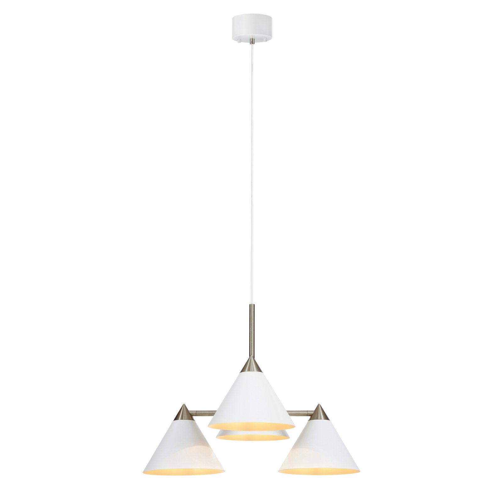 Pendant light Klint, metal, 4-bulb, conic