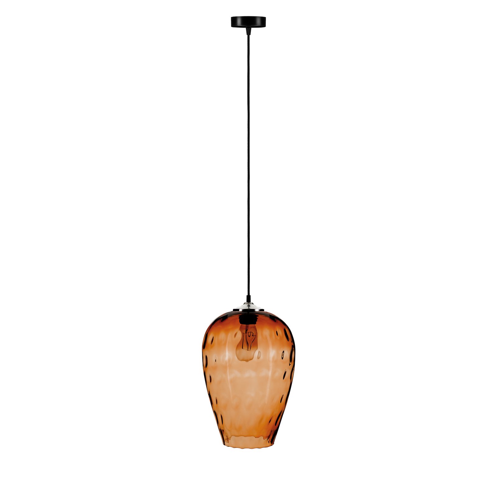 Hanglamp Linkeus II glazen kap amber Ø 26cm