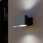 LED-utomhusvägglampa Chinoa, antracit, bredd 27 cm, metall