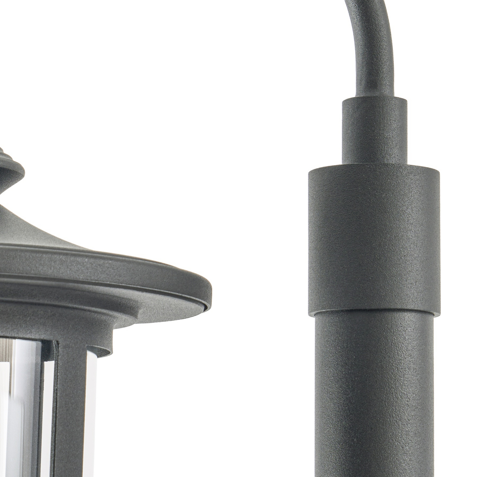 Zayn Außenleuchte, Glas, Höhe 220 cm, einflammig, schwarz, IP65 - Lindby