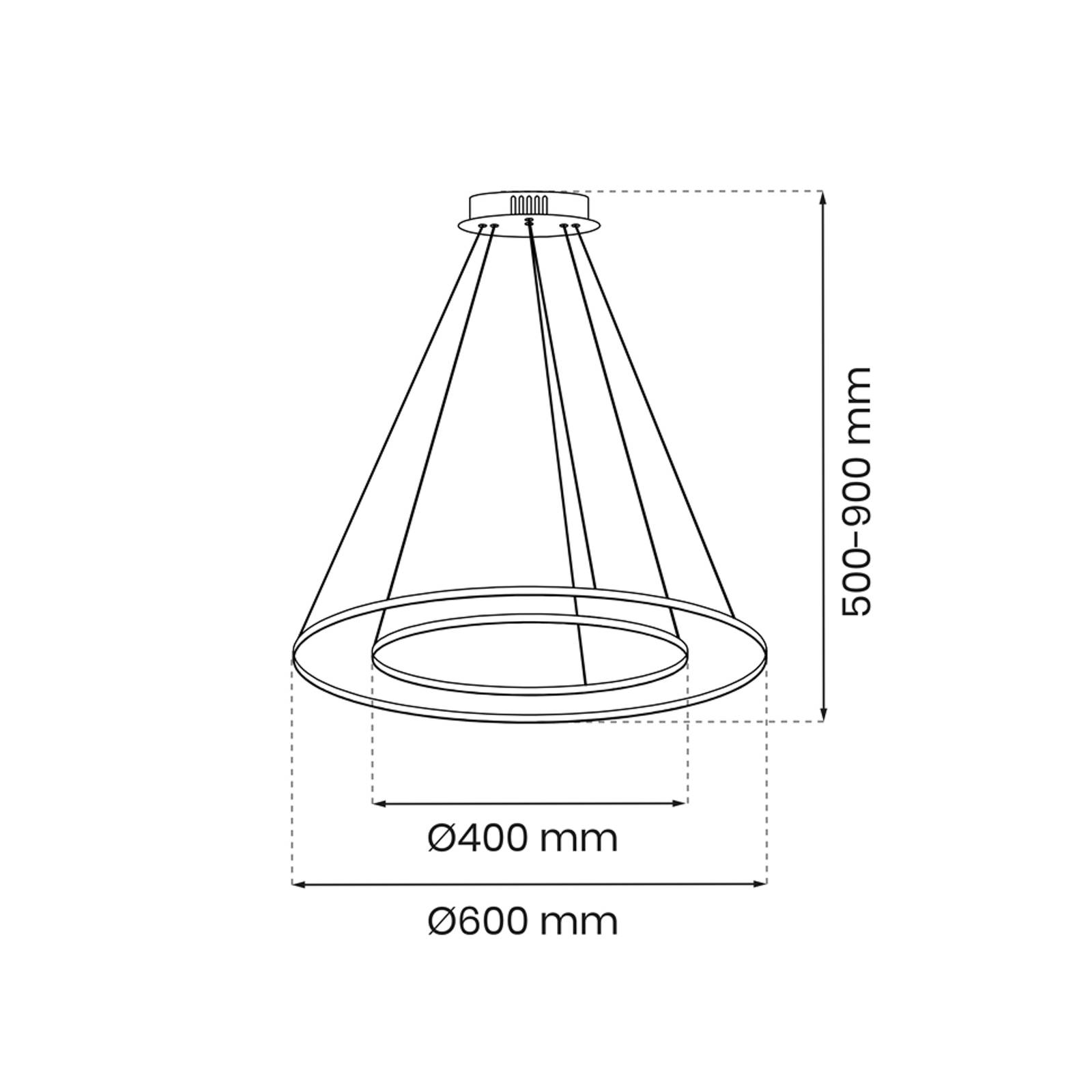 Lampa wisząca LED Rotonda, tworzywo sztuczne, złota, 2-punktowa, 51 W