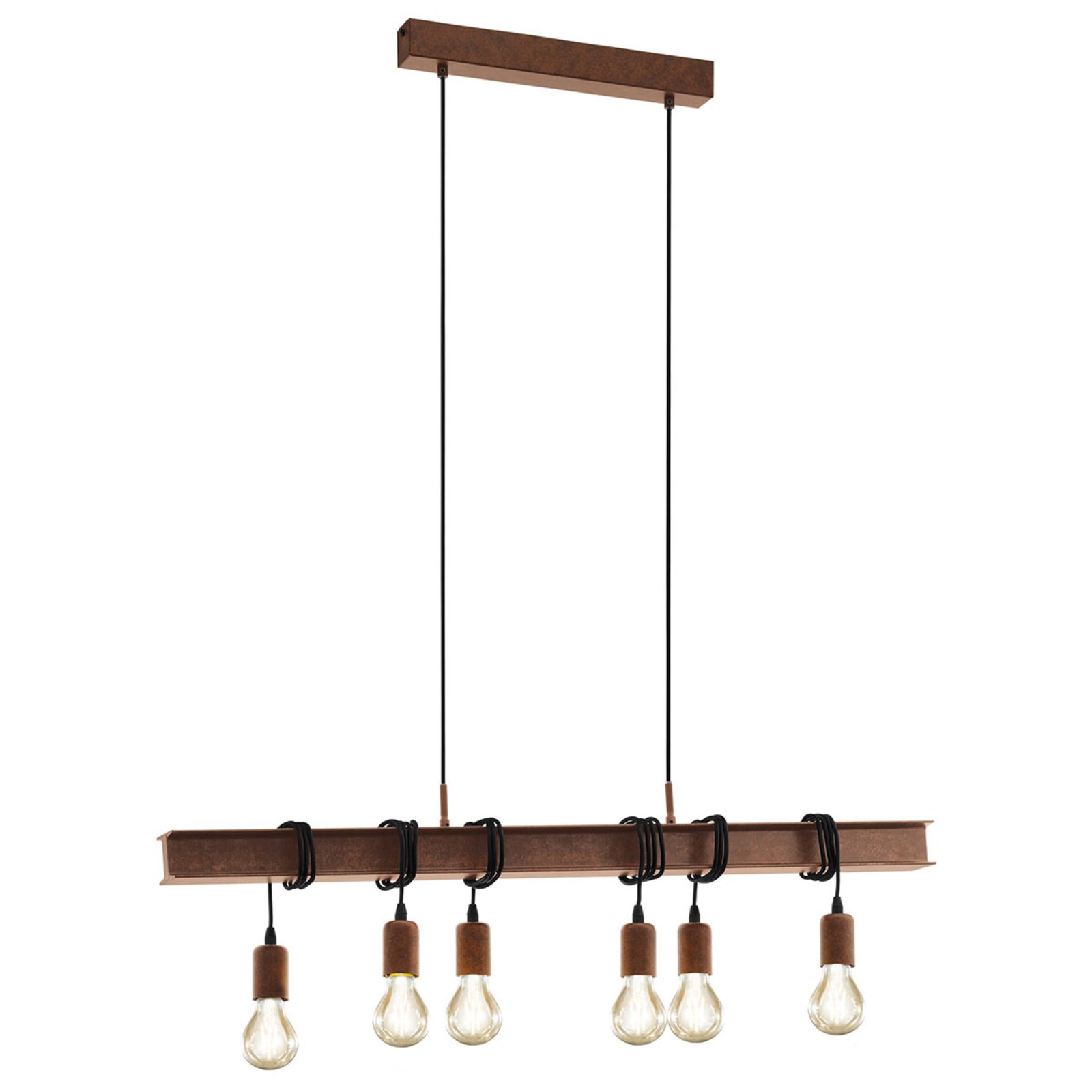 Townshend 4 hanging lamp in dark brown